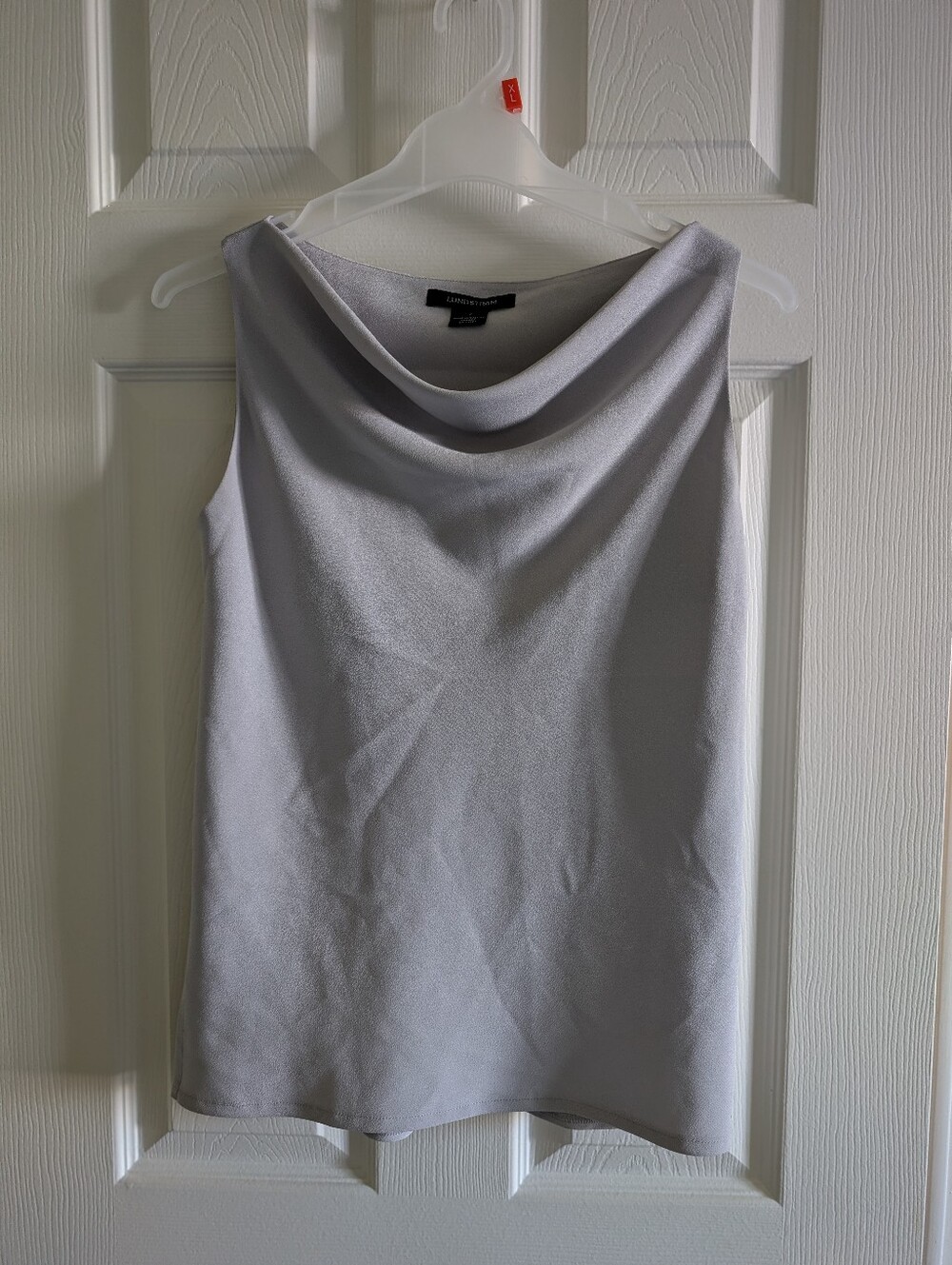Lundstrom Silver Cowl Neck Sleeveless Top